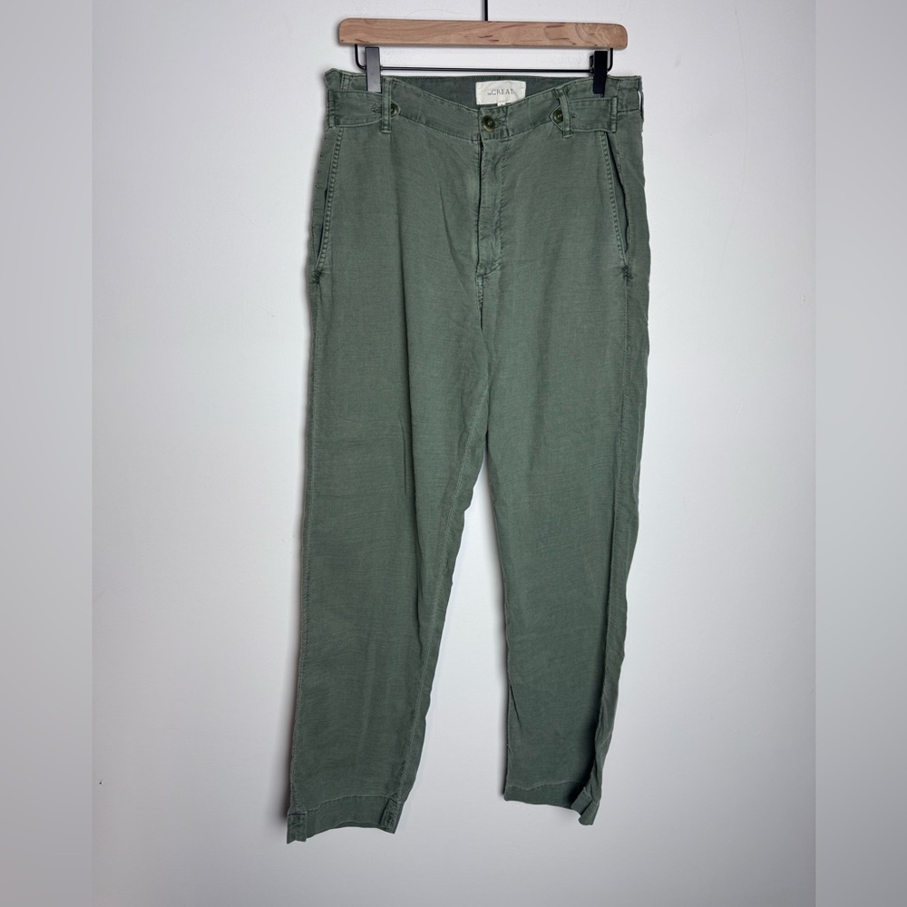 The Great Army Green Linen blend pants